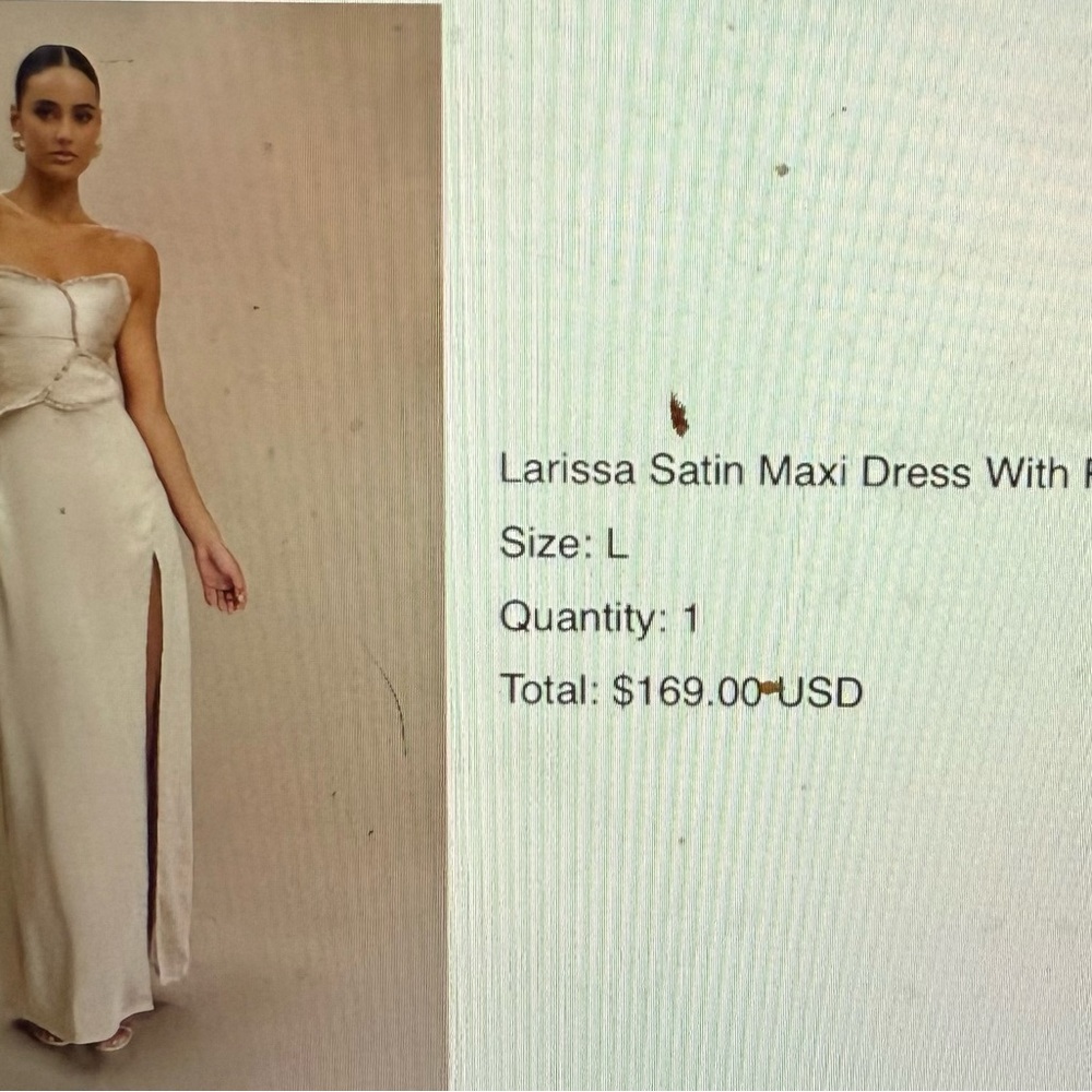 Meshki Strapless Satin Maxi Dress in Cream